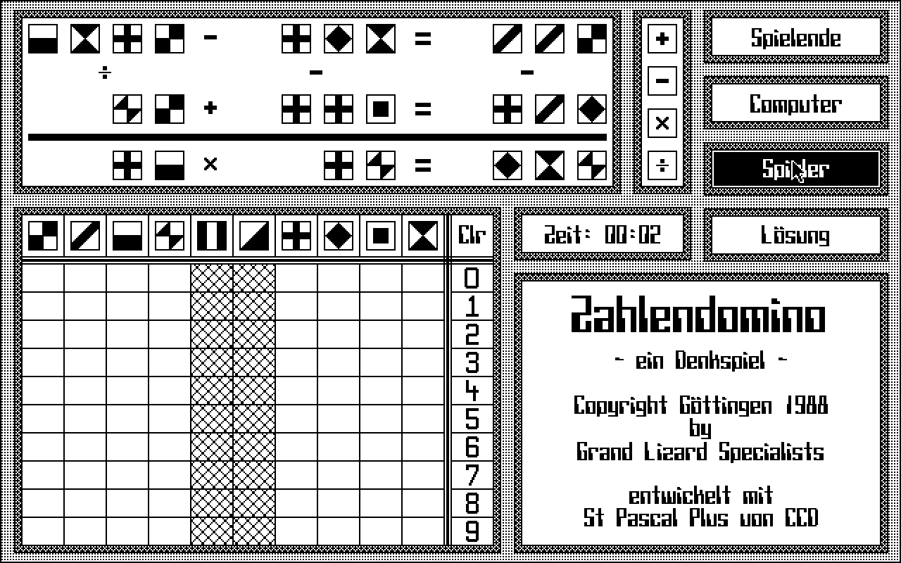 Zahlendomino atari screenshot